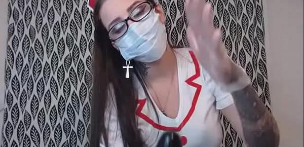  Teaser Clip Femdom Anal Training a male sub with big buttplug BBW tattooed hot nurse